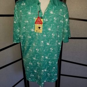 Mens Size M Haggar Patio PoloBlue Turquoise NWT